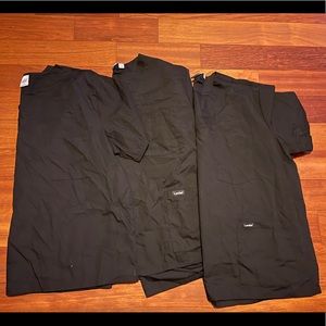 3 black XL scrub tops women’s